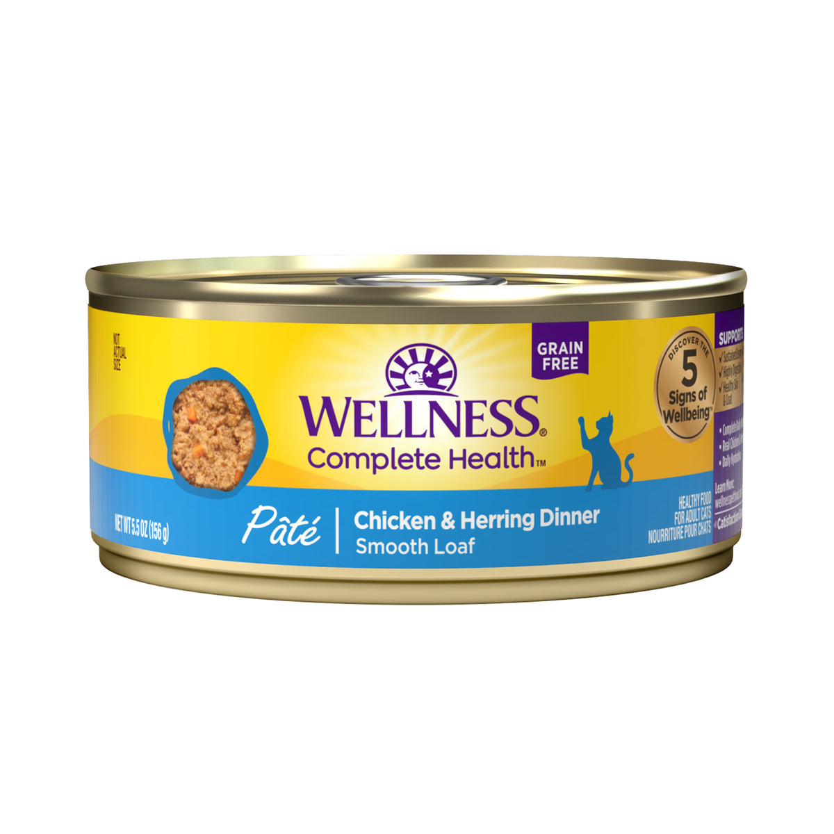 Wellness Complete Health Chicken & Herring Pate Grain Free Canned Cat Food 5.5oz