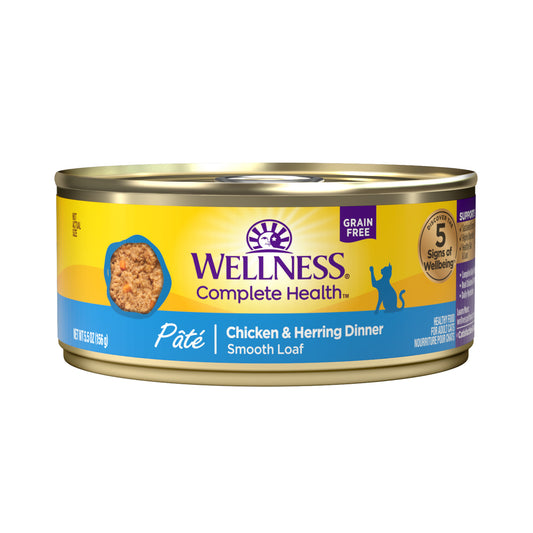 Wellness Complete Health Chicken & Herring Pate Grain Free Canned Cat Food 5.5oz