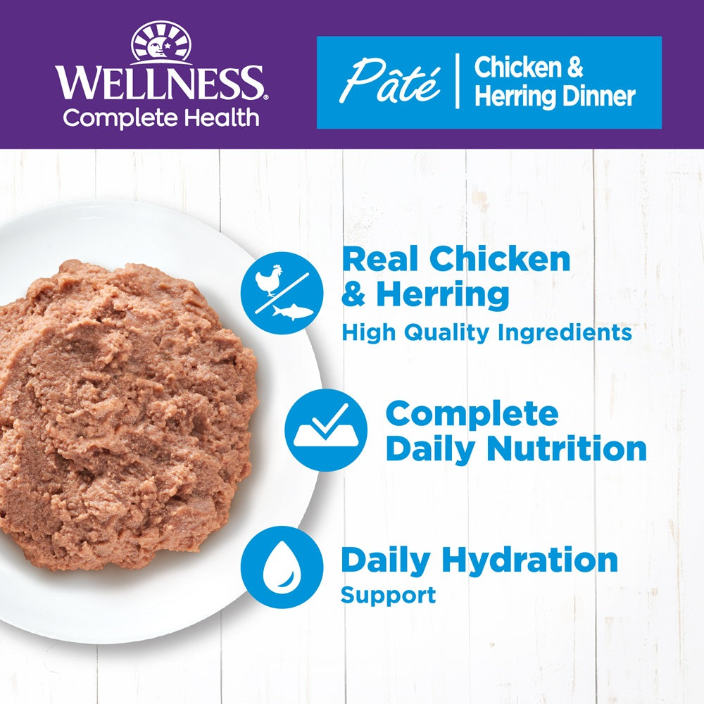 Wellness Complete Health Chicken & Herring Pate Grain Free Canned Cat Food 5.5oz