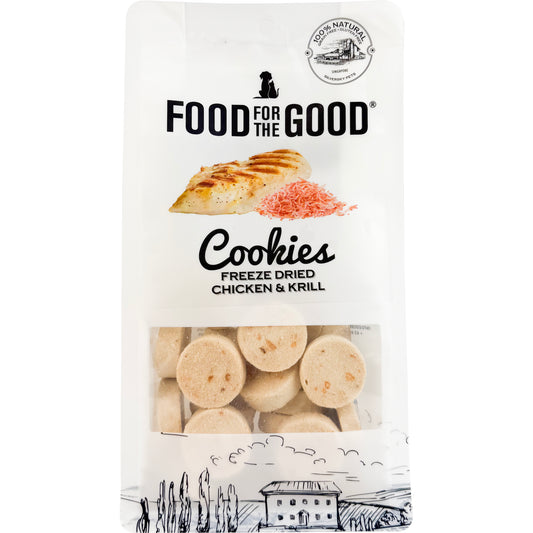 Food For The Good Freeze Dried Chicken & Krill Cookies Treats for Cats & Dogs 70g