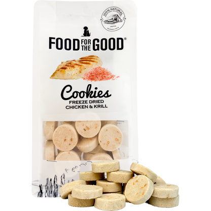 Food For The Good Freeze Dried Chicken & Krill Cookies Treats for Cats & Dogs 70g