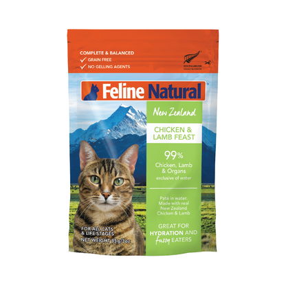 Feline Natural Chicken & Lamb Wet Cat Food – 12 x 85g Pouches