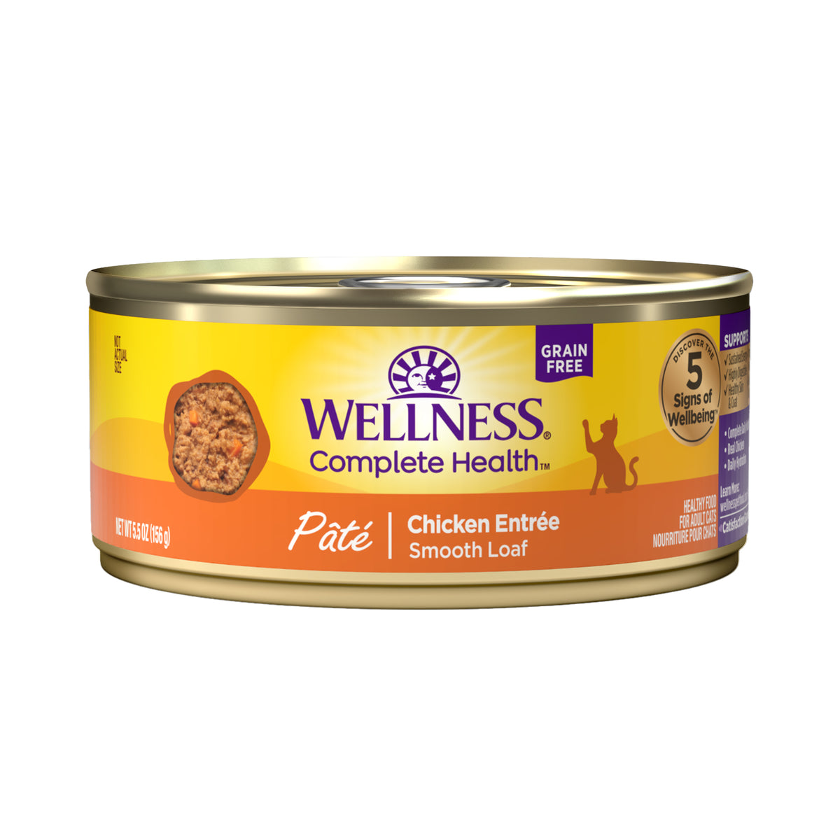 Wellness Complete Health Chicken Pate Grain Free Canned Cat Food 5.5oz