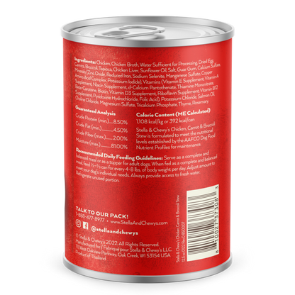 Stella & Chewy’s Gourmet Chicken, Carrot & Broccoli Stew Grain Free Canned Dog Food 12.5oz