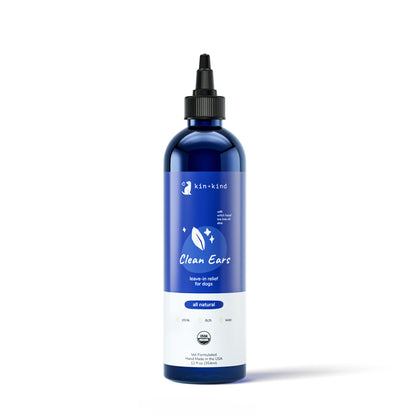kin+kind Organic Clean Ears Ear Cleaner for Dogs Medium 4oz/12oz