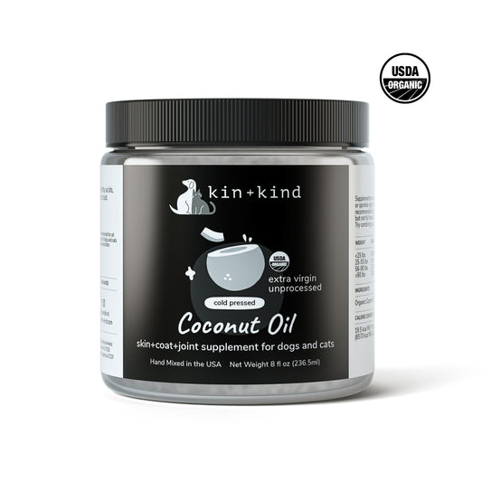 kin+kind Organic Raw Coconut Oil Supplement for Dogs and Cats