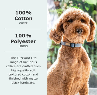 FuzzYard Life Dog Collar Soft Cotton Adjustable Collar for Dogs - Sandstone