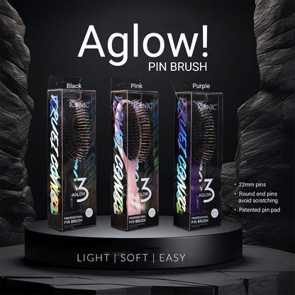 True Iconic Aglow Pin Brush Dog Grooming Brush with Stainless Steel Pins (3 Colors)