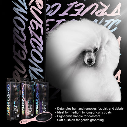 True Iconic Aglow Pin Brush Dog Grooming Brush with Stainless Steel Pins (3 Colors)