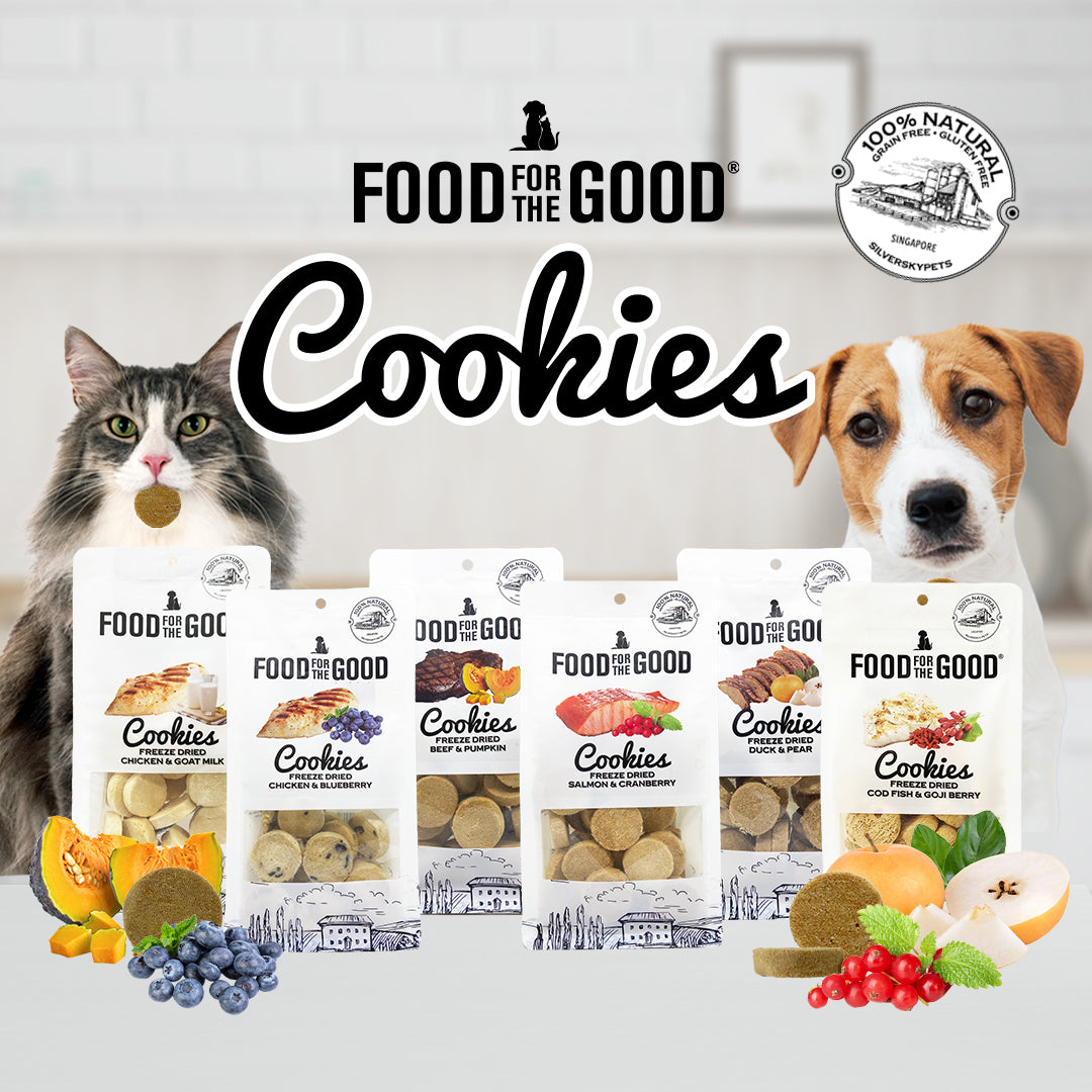 Food For The Good Freeze Dried Cod Fish & Goji Berry Cookies Treats for Cats & Dogs 70g