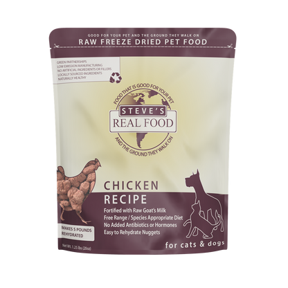 Steve's Real Food Grain Free Freeze Dried Raw Food for Cats & Dogs 20oz | 5 Recipes