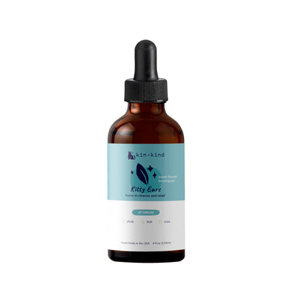 kin+kind Natural Kitty Ear Cleaner Leave In Cat Ear Cleaner 4oz