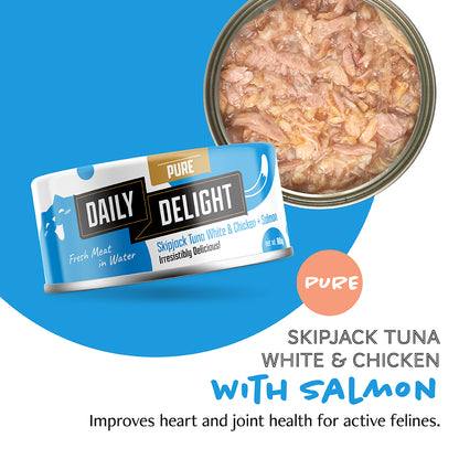 Daily Delight Pure Skipjack Tuna & White Chicken with Pumpkin Canned Cat Food 80g x 24cans