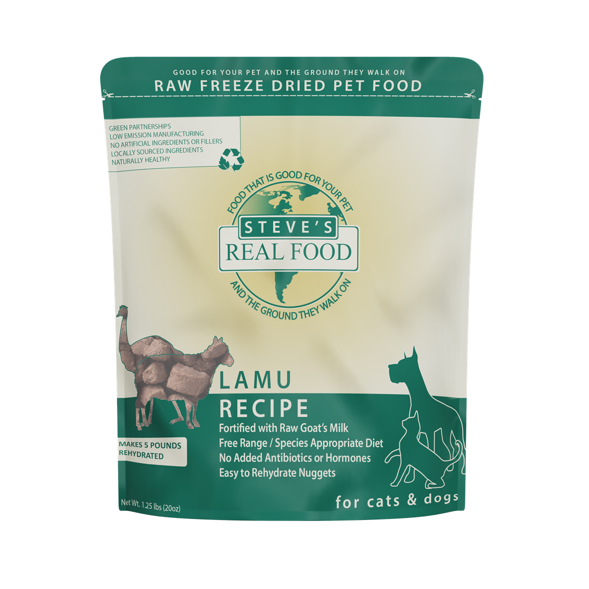 Steve's Real Food Novel Protein Freeze Dried Raw Food for Cats & Dogs 20oz