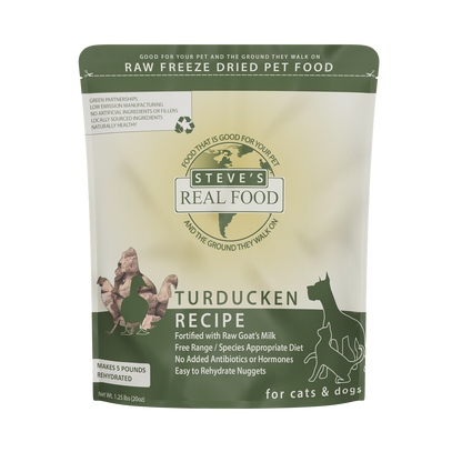 Steve's Real Food Grain Free Freeze Dried Raw Food for Cats & Dogs 20oz | 5 Recipes