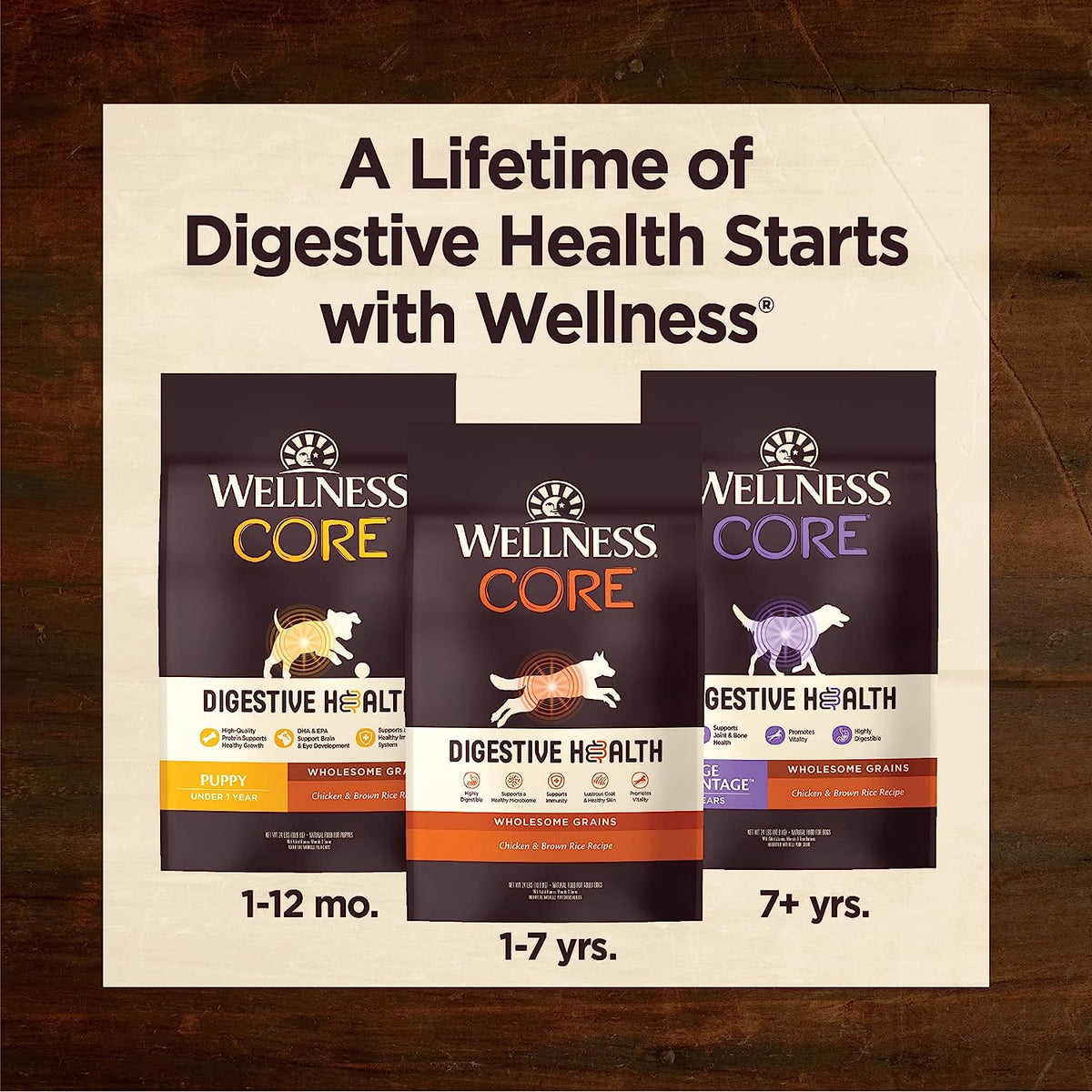 Wellness CORE Digestive Health Chicken & Brown Rice Small Breed Adult Dry Dog Food 12LB