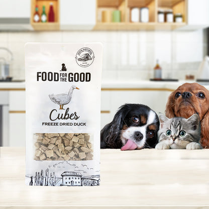Food For The Good Freeze Dried Duck Cubes Treats for Cats & Dogs 70g