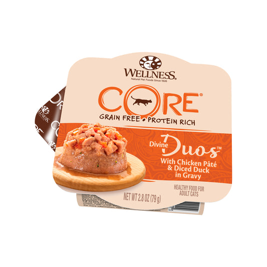 Wellness CORE Divine Duos Chicken Pate & Diced Duck in Gravy Wet Cat Food 2.8oz
