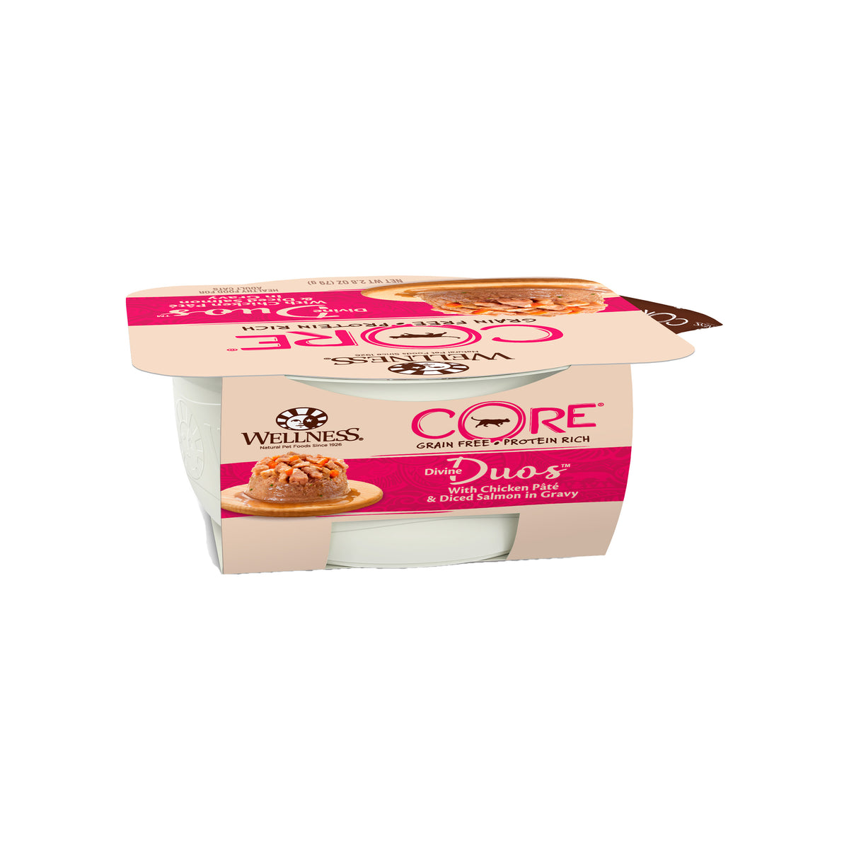 Wellness CORE Divine Duos Chicken Pate & Diced Salmon in Gravy Wet Cat Food 2.8oz