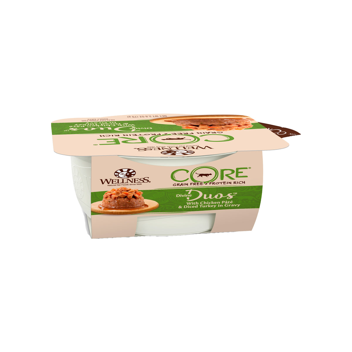 Wellness CORE Divine Duos Chicken Pate & Diced Turkey in Gravy Wet Cat Food 2.8oz