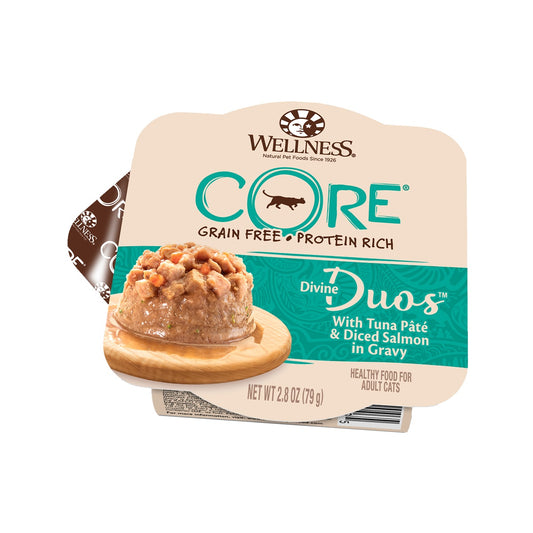 Wellness CORE Divine Duos Tuna Pate & Diced Salmon in Gravy Wet Cat Food 2.8oz