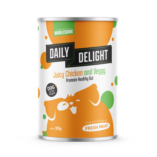 Daily Delight Juicy Chicken & Veggy Canned Dog Food 375g