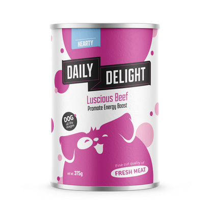 Daily Delight Luscious Beef Canned Dog Food 375g