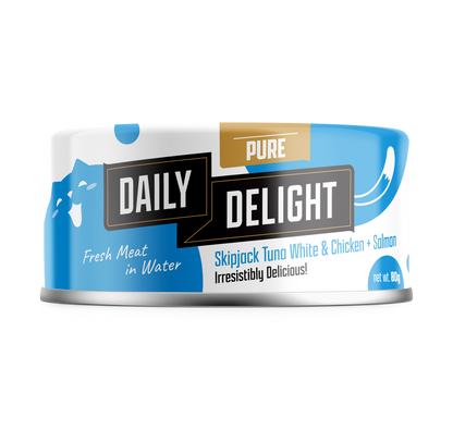 Daily Delight Pure Skipjack Tuna & White Chicken with Pumpkin Canned Cat Food 80g x 24cans