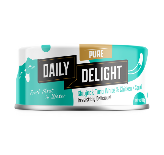 Daily Delight Pure Skipjack Tuna & White Chicken with Shrimp Canned Cat Food 80g x 24cans