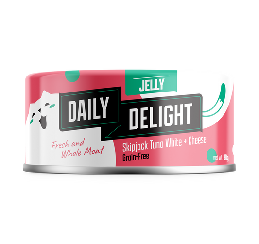 Daily Delight Skipjack Tuna White with Cheese in Jelly Canned Cat Food 80g x 24cans