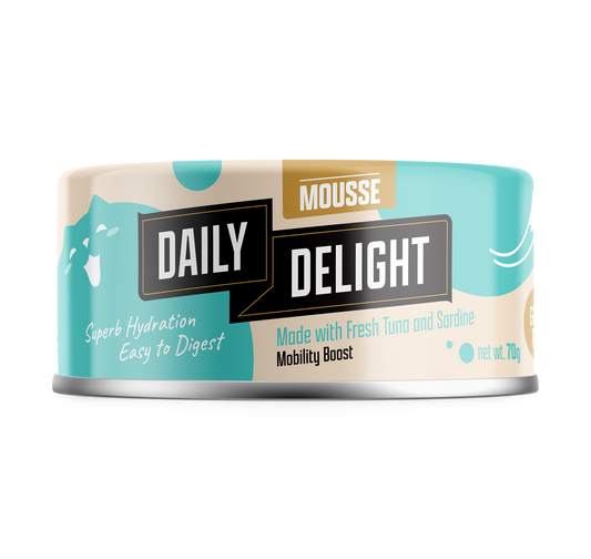 Daily Delight Mousse with Tuna & Sardine Grain-Free Canned Cat Food 70g x 24cans