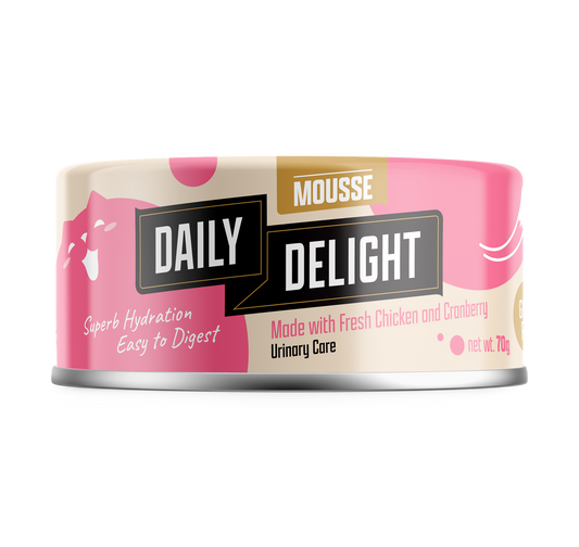 Daily Delight Mousse with Chicken & Cranberry Grain-Free Canned Cat Food 70g x 24cans