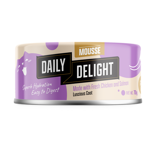 Daily Delight Mousse with Chicken & Salmon Grain-Free Canned Cat Food 70g x 24cans