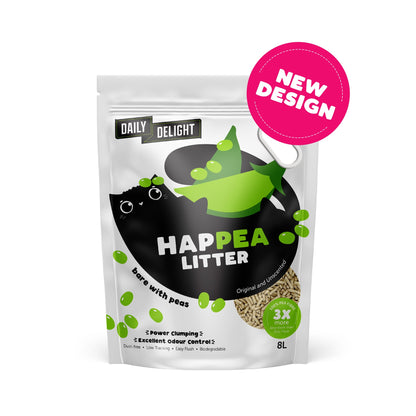 Daily Delight Happea Bare With Peas Unscented Clumping Cat Litter 8L