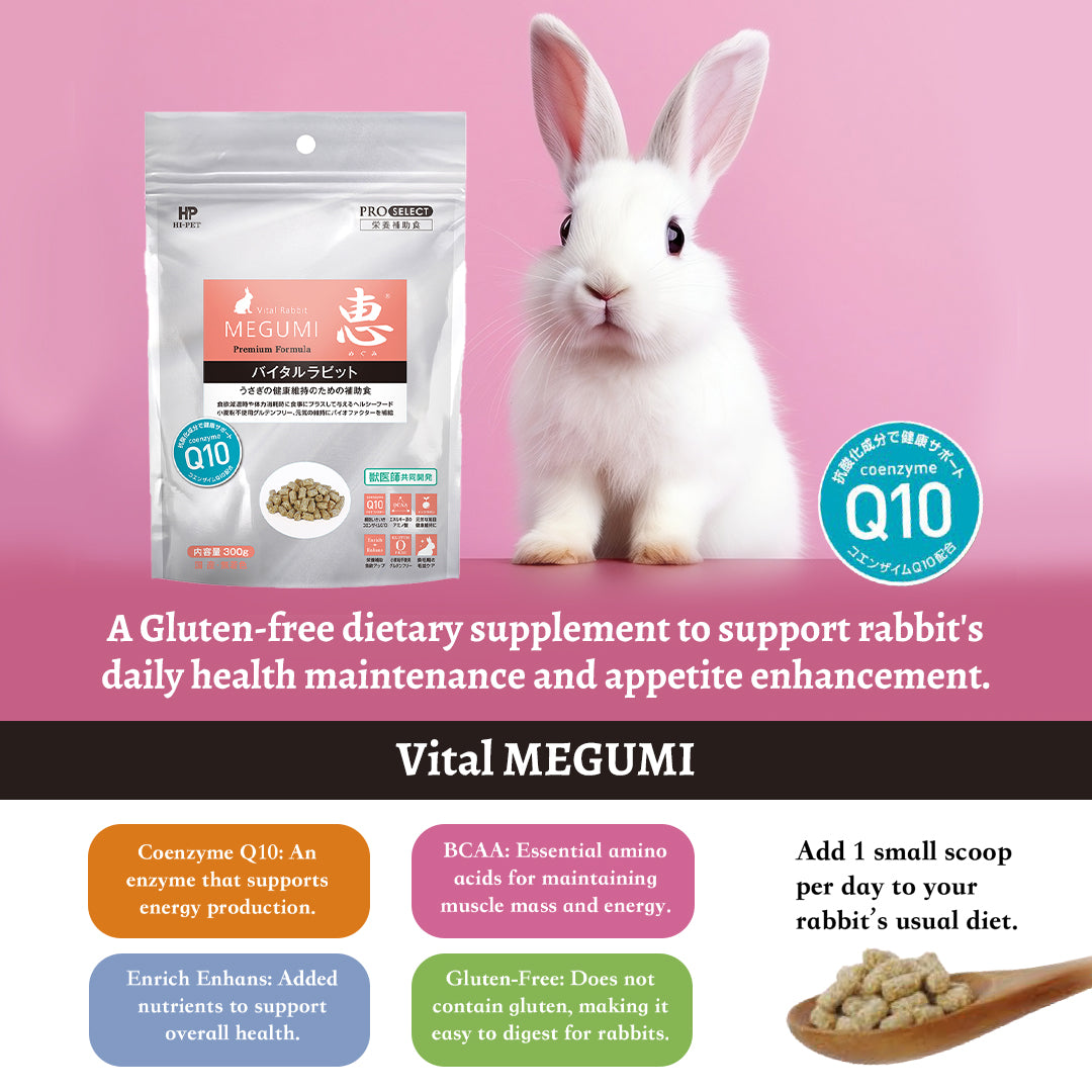 Hi‑Pet Timothy MEGUMI Vital Rabbit 300 g – Premium Vitality-Boosting Hay for Rabbits