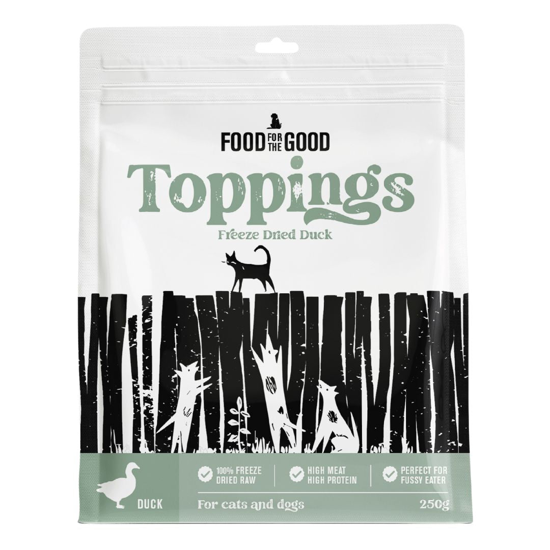 Food For The Good Freeze Dried Duck Food Toppings for Cats & Dogs 250g