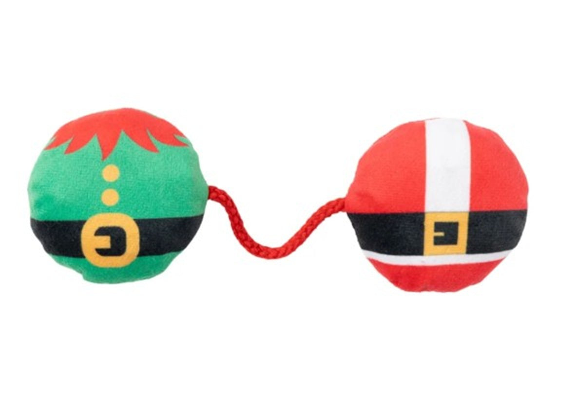 FuzzYard Christmas Elf & Santa Bellies Rope Cat Toy with Catnip