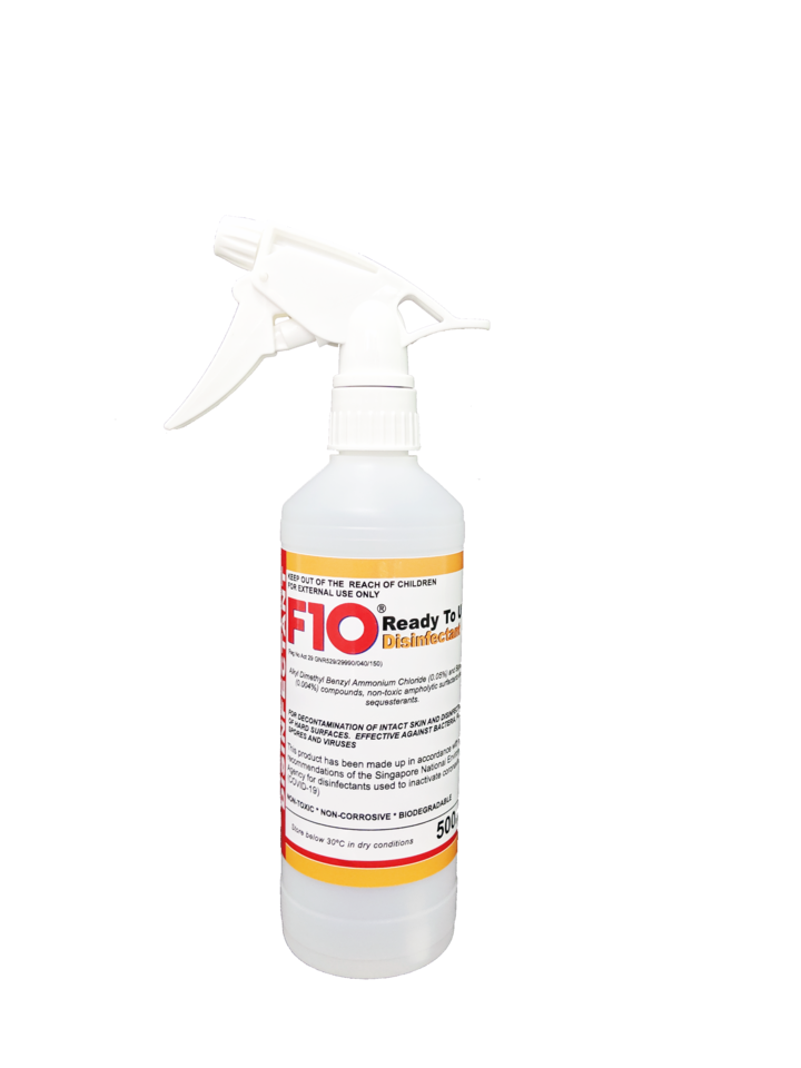 F10 Disinfectant and Sanitiser Ready-To-Use Spray Bottle 500ml