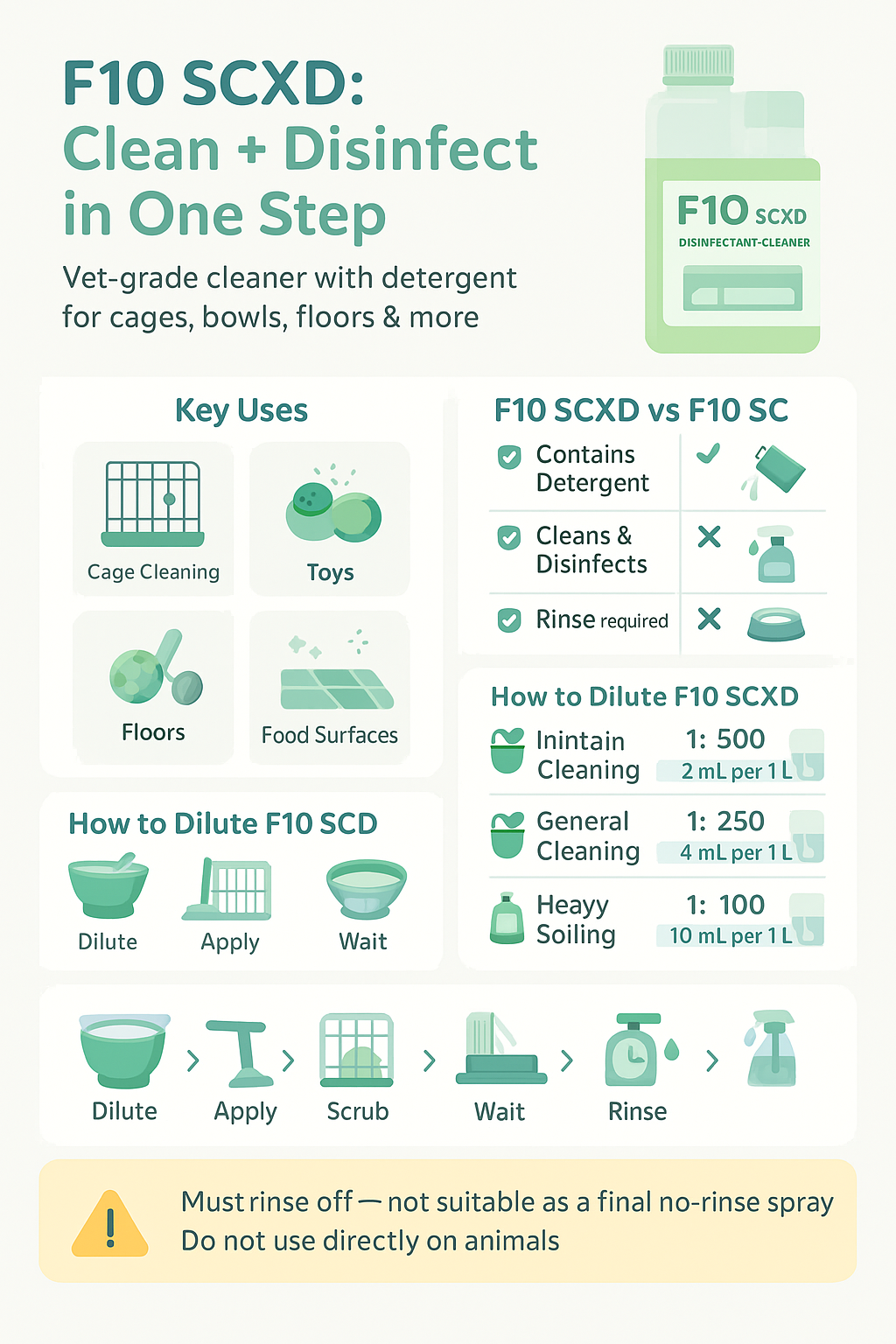 F10 SCXD Veterinary Disinfectant Cleanser 200ml