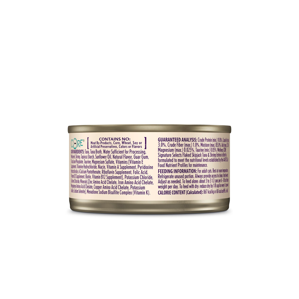 Wellness CORE Signature Selects Flaked Skipjack Tuna & Shrimp Grain Free Canned Cat Food