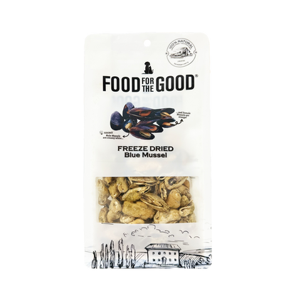 Food For The Good Freeze Dried Blue Mussel Treats for Cats and Dogs 80g