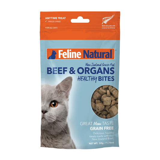 Feline Natural Healthy Bites – Freeze-Dried Beef Cat Treats 50g