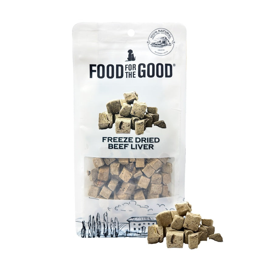 Food For The Good Freeze Dried Beef Liver Treats for Cats and Dogs 80g