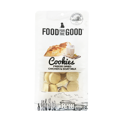 Food For The Good Freeze Dried Chicken & Goat Milk Cookies Treats for Cats & Dogs 70g