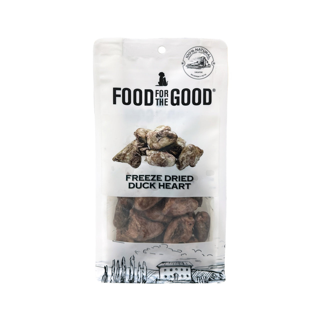 Food For The Good Freeze Dried Duck Heart Treats for Cats and Dogs 70g