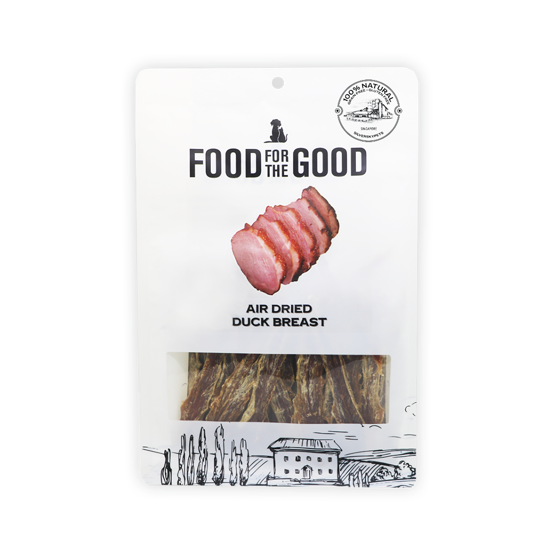 Food For The Good Air Dried Duck Breast Treats for Cats and Dogs 300g