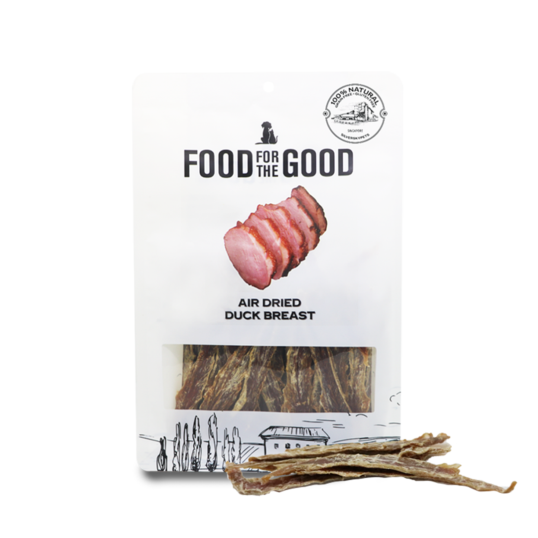 Food For The Good Air Dried Duck Breast Treats for Cats and Dogs 300g