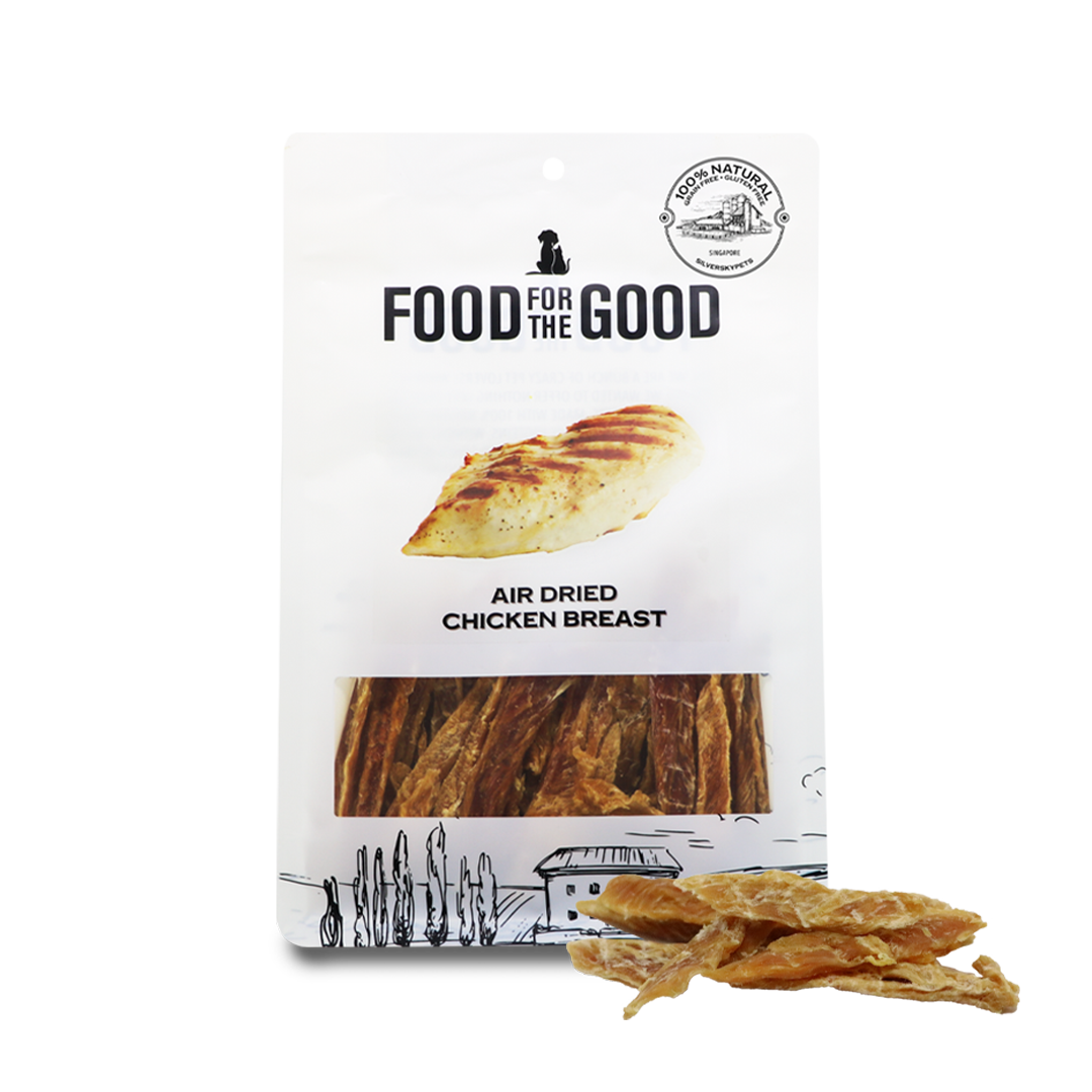 Food For The Good Air Dried Chicken Breast Treats for Cats and Dogs 300g