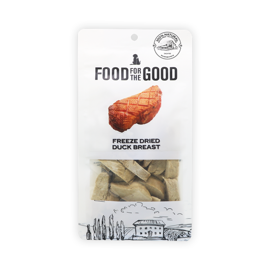 Food For The Good Freeze Dried Duck Breast Treats for Cats and Dogs 70g