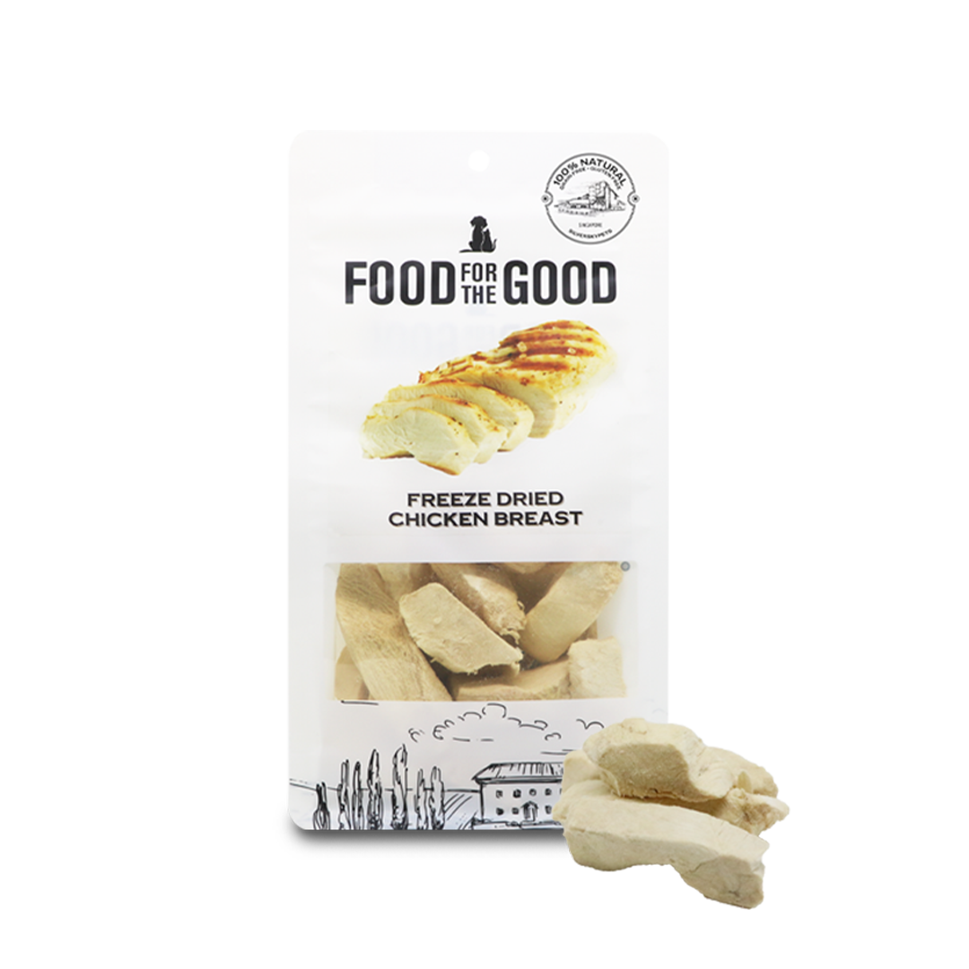 Food For The Good Freeze Dried Chicken Breast Treats for Cats and Dogs 70g